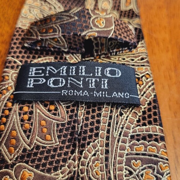 Emilio Ponti ~ Vintage, XL Paisley Pattern Necktie ~ Excellent Condition - Picture 7 of 7